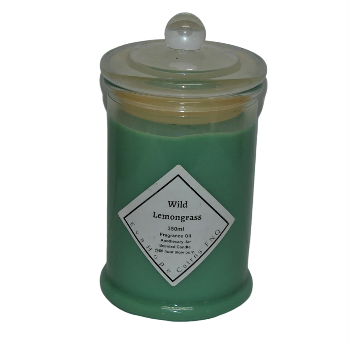 Wild Lemongrass 350ml Fully Scented, Natural Soy Wax. @ 65 hr slow burn