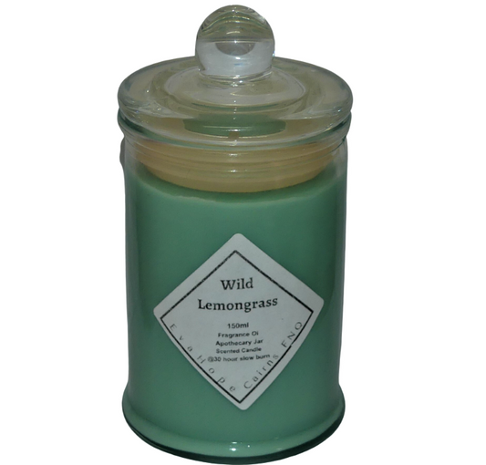 Wild Lemongrass 150ml Fully Scented, Natural Soy Wax. @ 30 hr slow burn